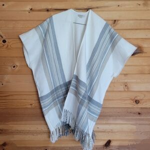 LOFT Womans Striped Poncho Shawl, Size: Medium/Large